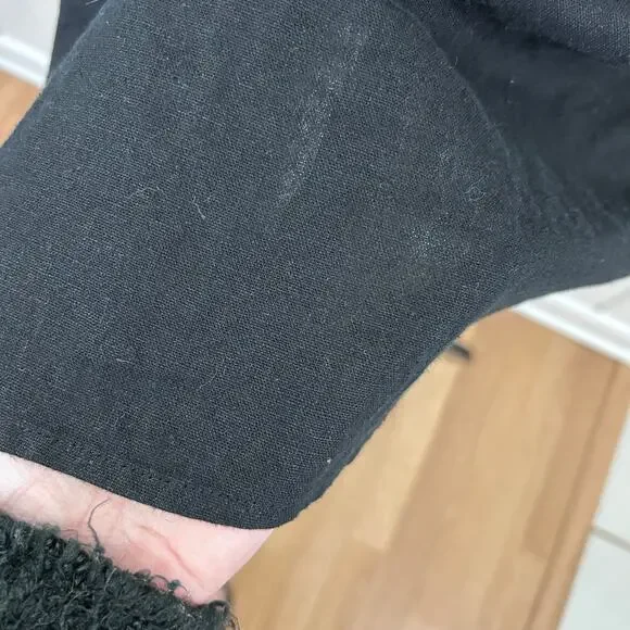 Old Navy Women Black Linen Tie Sundress XL Sleeveless Smocked Back Casual Dress - Picture 2 of 7